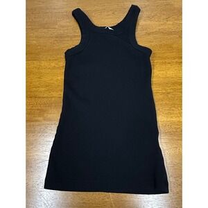 HM Womens Ribbed Tank Top Black Sleeveless Scoop Neck Basic XS‎ Minimilist